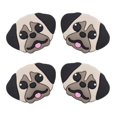 Imagem de Newbloam Amuletos de sapato de cachorro pug; berloques de cachorro pug para decoração de sapatos de tamanco fofo filhote de cachorro para crianças, adultos, amantes de cães, acessórios de PVC para