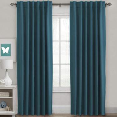 Imagem de Cortinas Blackout H.VERSAILTEX com isolamento térmico azul-petróleo