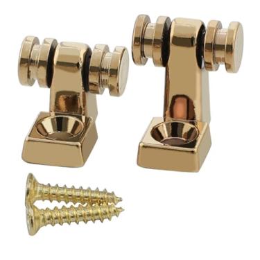 Imagem de OVSAL 2 PCS Stainless Steel Roller String Retainer for Electric Guitar String Tree for Tele Telecaster Start Replacement Gold