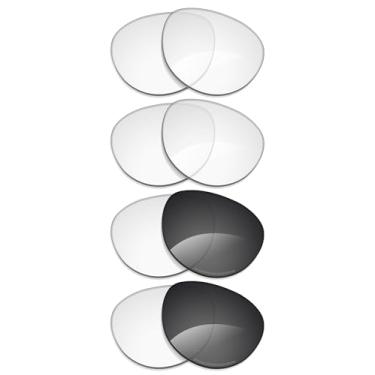 Imagem de Alphax Lentes de reposição não polarizadas para óculos de sol Ray-Ban Meta Headliner RW4009 50 mm - 2 pares transparentes + 2 pares de óculos de sol cinza adaptáveis fotocromáticos