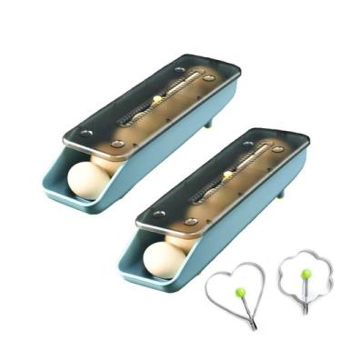 Imagem de Porta-ovos QeeHeng para geladeira com tampa de plástico transparente