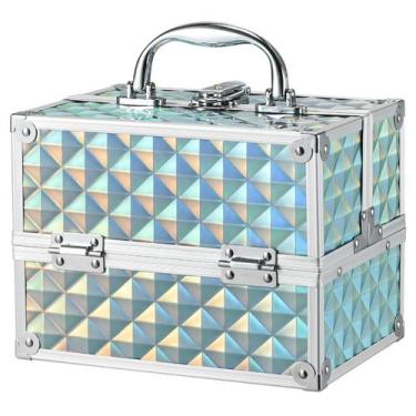 Imagem de Estojo de maquiagem para trem, organizador portátil FRENESSA, azul bri