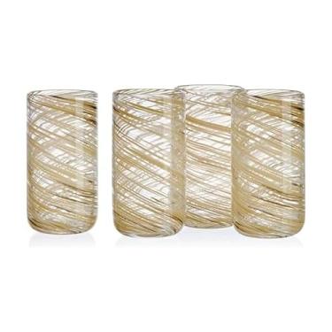 Imagem de Mikasa Color Swirl Conjunto de 4 copos altos para bebidas Highball, 510 g