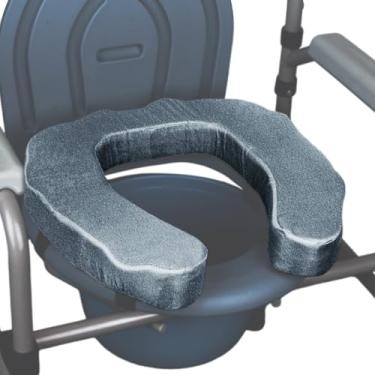 Imagem de QIUCHA Almofada elevada para assento sanitário para idosos – Adiciona 5 cm – Elevador de assento sanitário em forma de U com espuma de alta densidade para maior conforto e elevação, ajuste universal