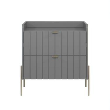 Imagem de Mesa De Cabeceira Madeira Mdf 60cm Quarto Casal Pé Champagne - Aprire 