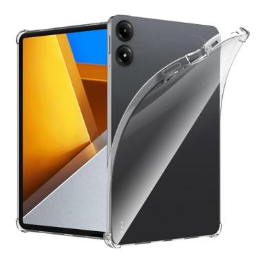 Imagem de Natbok Capa para Xiaomi Poco Pad/Redmi Pad Pro, proteção avançada contra quedas de airbag, silicone flexível TPU à prova de choque, antiarranhões, antiamarelamento, capa fina para tablet Xiaomi Poco