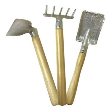 Imagem de Mini Utensílios Jardinagem Alumínio Rastelo Enxada Pá Cabo - Stylo