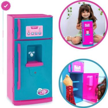 Imagem de Geladeira Duplex  Brinquedo Infantil + Acessórios Com Luz e Som - Usua