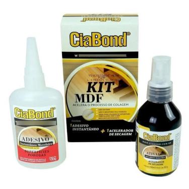 Imagem de Adesivo Instantâneo + Acelerador Kit Mdf Cola Cianoacrilato