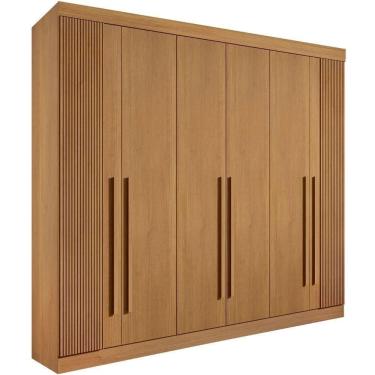 Imagem de Guarda Roupa Da Vinci Plus Ripado Cinamomo 6 Portas 6 Gavetas D?doro