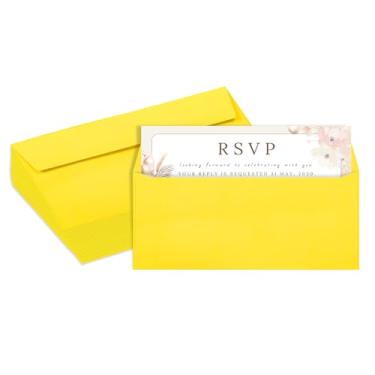 Imagem de #9 Envelopes de limão autovedantes, pacote com 50, envelopes coloridos tamanho carta 9 x 21 cm, envelopes de negócios para cartões, convites, férias, cartões postais, presentes, papel de 14,5 kg,