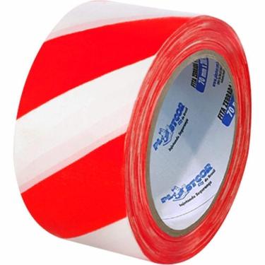 Imagem de Fita Zebrada Vermelha E Branca 100 Metros - 700.00612 - Plastcor