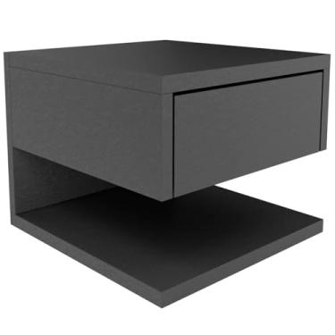 Imagem de Mesa De Cabeceira Suspensa Nicho com Gaveta em Mdf Reforçado 15mm Preto