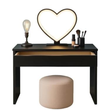 Imagem de Penteadeira compacta pequena com gavetas, 90 cm, moderna para quarto e banheiro (PRETO)