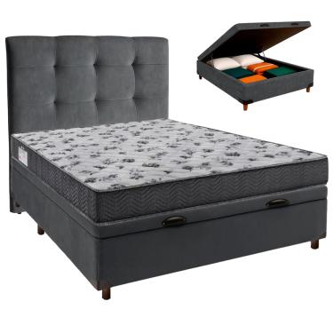 Imagem de Kit Cama Box Bau + Cabeceira + Colchão Casal D33 - Iso100 - Ortobom
