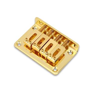 Imagem de Mingzhe 4 Cordas Duráveis ​​ponte Fixa Peças de Reposição Elétrica Guitarra Ukulele Liga de Zinco Grande Atualização (Ouro)