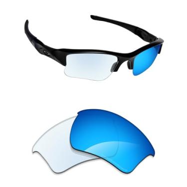 Imagem de Alphax Lentes de reposição polarizadas para óculos de sol Oakley Flak Jacket XLJ OO9009 - Opções, Adapt Blue Photochromic Mirrored