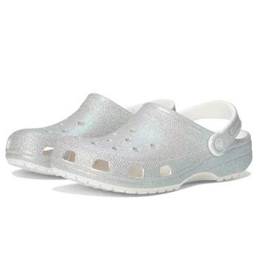 Imagem de Crocs Tamanco unissex adulto clássico com glitter, Branco iridescente, 35