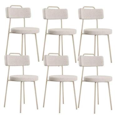 Imagem de Kit 06 Cadeiras Decorativas Estofada Sala Jantar Barcelona Arena L02 L