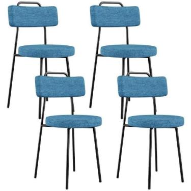Imagem de Kit 04 Cadeiras Decorativa Estofada Para Sala De Jantar Barcelona L02 