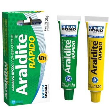 Imagem de Cola Epóxi Araldite Rápido 5 Minutos Verde E Amarelo Tekbond 23g
