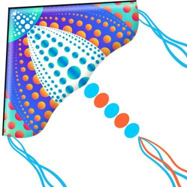 Imagem de Kite Honbo Large Delta para crianças de 4 a 8 anos com corda de 60 m