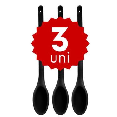 Imagem de Kit de Colher de Silicone para Refogar 30cm Cabo Longo Não Derrete Sup