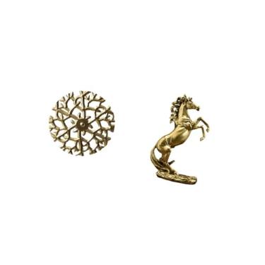 Imagem de Fenteer Escultura de Parede de Metal Rústica com Estátua de Cavalo de Ferro Forjado, Artesanato Feito à Mão para Escritório, Sala de Estar, Hotéis, Estantes,