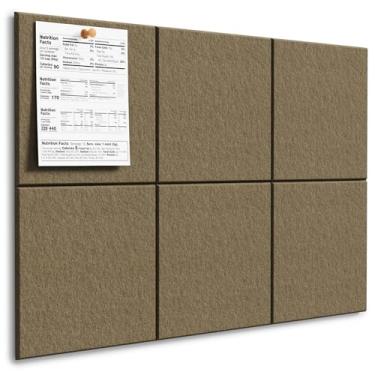 Imagem de MaxGear Quadro grande de cortiça para parede de 91 cm x 61 cm, quadro de avisos expresso, pacote com 6 azulejos de parede de feltro com pinos, placas de cortiça para escritório