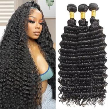 Imagem de Pacotes de cabelo CLOZWIZME Deep Wave 12A Brazilian Virgin 14 16 18