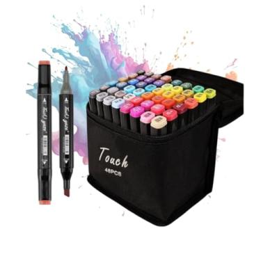 Imagem de Conjunto 48 canetinhas touch ponta dupla