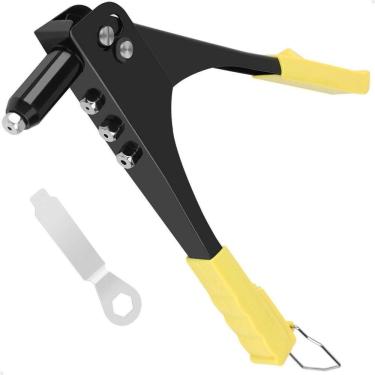Imagem de Alicate Rebitador Profissional Rebitadeira Manual Com 4 Bicos Consertos E Reparos Em Geral