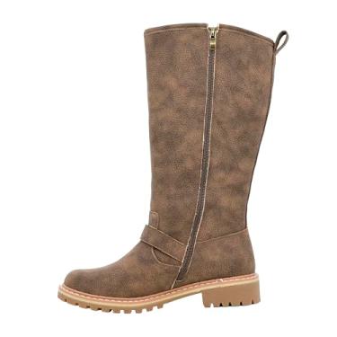 Imagem de Corkys Footwear Bota feminina Carny, com fivela ajustável na parte superior e ao redor do tornozelo, palmilhas de EVA macias e acolchoadas para uso o dia todo. e uma sola saliente, Marrom (Pebble