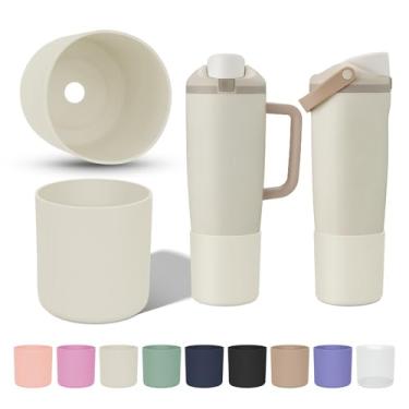 Imagem de KGULQ 2 peças de bota superior compatíveis com Owala Freesip Sway 850 g e 1,134 g, alta antiderrapante, evita arranhões, manga protetora para garrafa de água e copo Sway