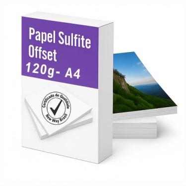 Imagem de Papel Offset 120g A4 Qualidade Premium Brancura 250 500 1000 Folhas - 