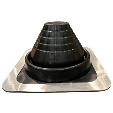 Imagem de Flashers #3 Macaco de telhado flexível quadrado preto EPDM tubo de telhado de metal piscante (tubo OD 1/10.2 cm a 12.7 cm) - 100% feito nos EUA