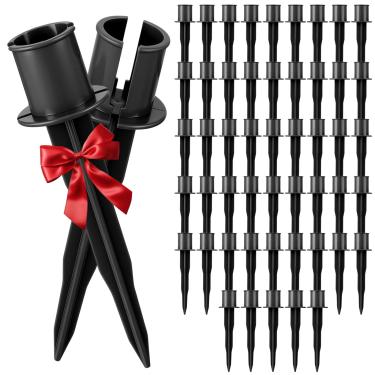 Imagem de Fiwochic 50 Estacas de Luz de Natal de 15 cm Estacas de Plástico para C7 C9 Corda de Luzes Externas Universais para Jardim de Férias Externas e Decorações de Passarela (Preto)