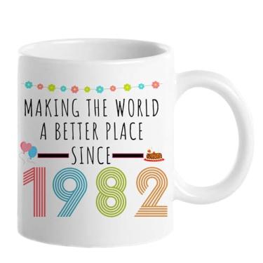 Imagem de Choinn 1982 Presentes de aniversário de 44 anos para mulheres e homens, presente de aniversário de 44 anos, caneca de café para mãe, pai, avó, vovô, ideias de presentes de aniversário de 44 anos, Dia