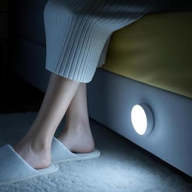 Imagem de Kit 2 Luminárias LED Recarregáveis, Sensor De Movimento, Luz Automática Para Armário, Corredor, Quarto, Escada, Com Ímã E Fita Adesiva - Luz Fria (Branca)