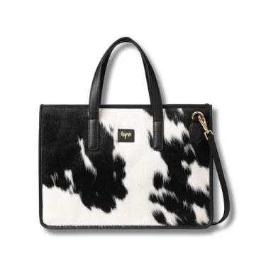 Imagem de HYNA Cueca de couro Onyx Stallion – Preto e branco | Couro bovino e couro de flor integral | Bolsa de luxo unissex com fecho de zíper e alça ajustável