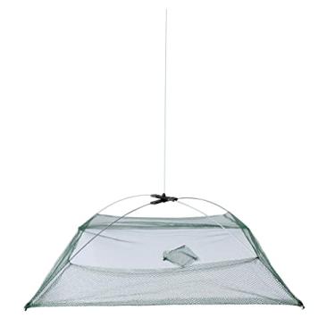 Imagem de Rede de imersão de malha dobrável premium para pesca com iscas de pesca - bolsa de isca incluída - nylon, metal, plástico - para pegar lagosta, camarão, lagostim - verde