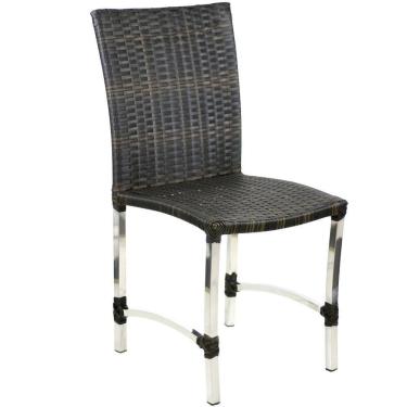 Imagem de Cadeira De Alumínio Para Mesa De Jantar Trama Original Pedra Ferro