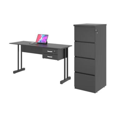 Imagem de Conjunto Escrivaninha E Gaveteiro Larissa Preto Onix