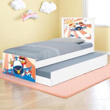 Imagem de Bicama Juvenil Com Cabeceira Adesivada Patrulha Ursinhos