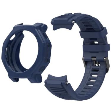 Imagem de XINGMALY Pulseira de substituição compatível com Amazfit T-Rex 3 Pro, pulseira de substituição esportiva de silicone macio flexível resistente ao suor para Smart Watch Amazfit T-Rex 3 Pro (azul escuro