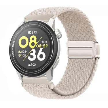 Imagem de LeyuBand Pulseiras magnéticas de nylon de 22 mm compatíveis com Coros PACE 3/APEX 2 PRO/APEX PRO/APEX de 46 mm para homens e mulheres