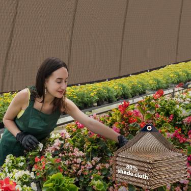Imagem de QHAIYYBF Rede de proteção solar de 80% de tecido de sombra de 6 x 80 m com ilhós, tela de proteção solar para jardim, cobertura de plantas, estufa e pátio