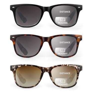 Imagem de LADEESSE Pacote Com 3 Óculos De Sol Bifocais Para Leitura, Óculos De Leitura Uv400 Com Dobradiça De Mola Para Áreas Externas +2,50