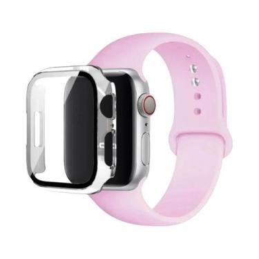 Imagem de Pulseira De Silicone Para Apple Watch Série 8 7 6 5 4 3 SE Com Estojo 