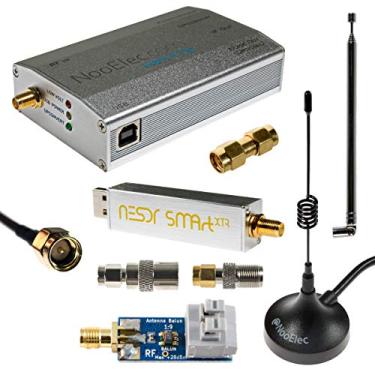 Imagem de Conjunto de rádio inteligente NooElec NESDR XTR HF: conjunto de rádio definido de software 300Hz-2.3GHz para LF/HF/UHF/VHF. Inclui NESDR Smart XTR RTL-SDR, Ham It Up Plus Upconverter, 3 antenas, balun, adaptadores